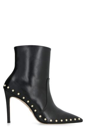 Stuart Weitzman Black Studded Pointed Toe Boots