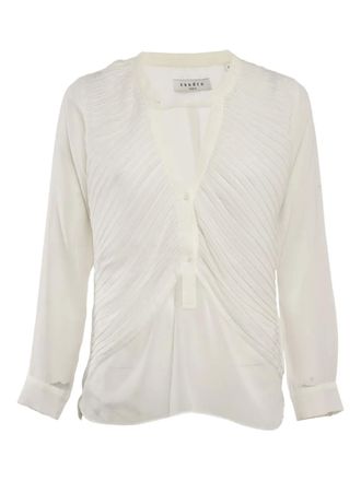 Sandro Blusa plissettata con scollo a V - Bianco