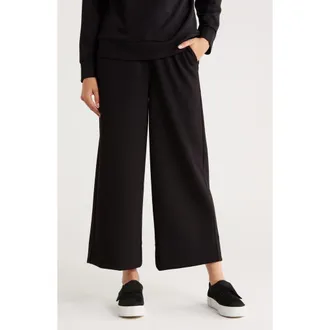 Caslon Scuba Wide Leg Pants in Black at Nordstrom Rack, Size X-Large
