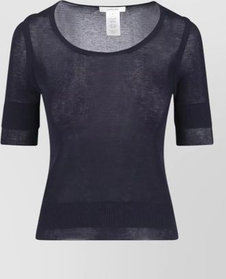 Christophe Lemaire sheer round neck top short sleeves
