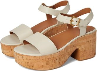 FitFlop Womens FitFlop Platfform Sandal Paris Beige Cork Wedge Heel Ankle Strap JZZ632