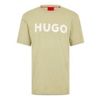 HUGO BOSS Hugo Heren-T-shirt met Dulivio-logo in contrasterende kleuren (Groen)