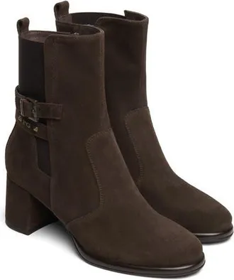 Nero Giardini Leather Block Heel Chelsea Bootie in Chocolate at Nordstrom, Size 38