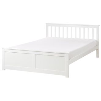 Beliani Cama Con Somier De Madera De Pino Mdf Minimalista 140 X 200 Cm Blanco Olendon