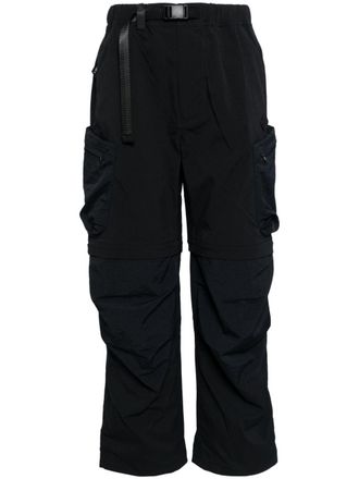 SPOONYARD belted tapered cargo trousers - Black
