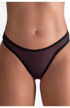 Lechery Lustrous Sheer V-cut Thong in Black at Nordstrom, Size X-Large
