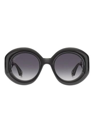 Etro Zonnebril met rond montuur en paisley-print - Zwart