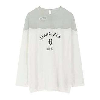 Maison Margiela Sweatshirts, female, White, Size: M Mannequin Print Jersey Top