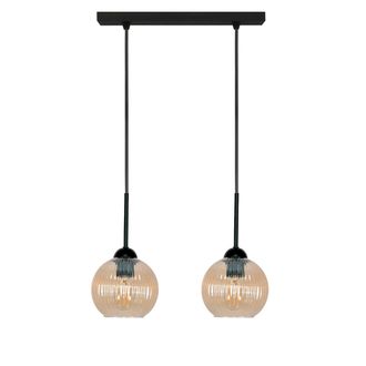 OEM L&aacute;mpara De Techo Colgante, Tipo Tira, Para Colocar Sobre La Mesa, Para La Cocina, Pantalla &Aacute;mbar, 2xe27 Vertical, 15-038