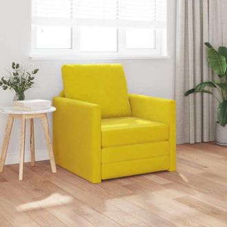 vidaXL Divano Letto con cuscino Giallo scuro 74 x 77 x 81 cm Velluto - Vidaxl