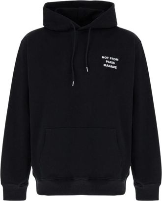 Dr&ocirc;le de Monsieur Le Hoodie Slogan - Heren - Hoodies - Zwart - M - Katoen - Hoodies & sweatvesten