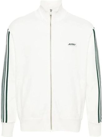 Autry Nylon Sweatshirt met Ribgebreide Boorden en Ritsdetails - Dames - Vesten met rits - Wit - L - Nylon - Hoodies & sweatvesten