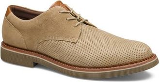 Johnston & Murphy Tyson Perforated Plain Toe Derby in Taupe Nubuck at Nordstrom, Size 8.5