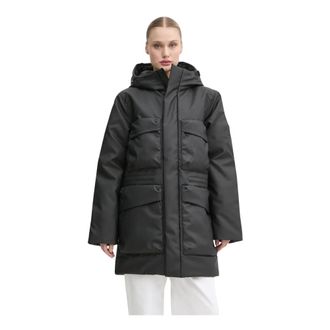 Rains Askim Lange Ge&iuml;soleerde Cargobroek - Dames - Jassen - Zwart - Maat: XS Leer