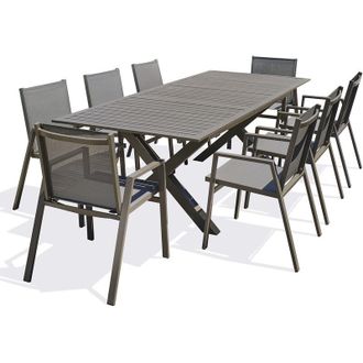 DCB Garden FLORIDE - Set da pranzo da giardino 8 posti in alluminio - DCB GARDEN