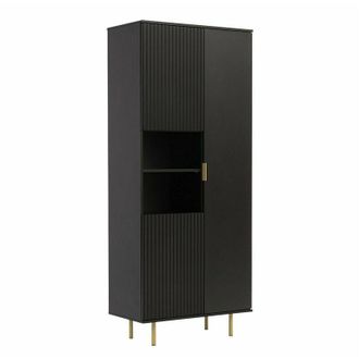 Mirjan24 Estanter&iacute;a Virdomi 104, Negro, Cerrable, Con Puertas, Mdf, Aglomerado Laminado, N&uacute;mero De Puertas: 0, N&uacute;mero De Cajones: 0, 190x80x41cm