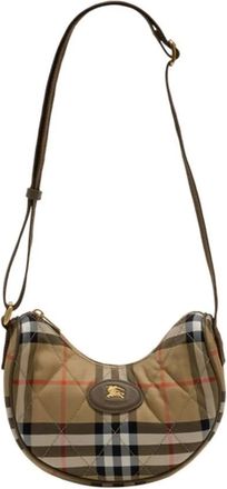 Burberry Tassen, Dames, Beige, ONE Size, Leer, Horseshoe Crossbody Bag