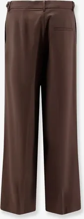 Alysi Womens Trousers Stretch Virgin Wool Brown Elastane