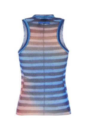 Jean Paul Gaultier Womens Mesh Tank Top Printed Air Lightbluebluepeach Maglie Sweater