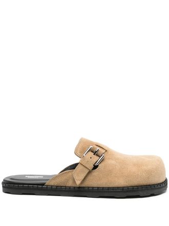 Moschino suede slides - men - Calf Leather/Rubber/Calf Suede - 42 - Neutrals