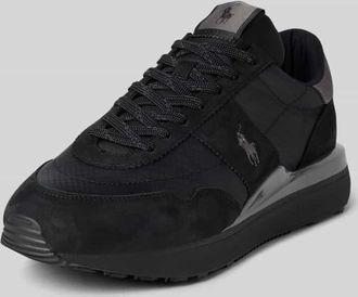Polo Ralph Lauren Ledersneaker mit Logo-Detail Modell TRAIN in Black, Größe 46