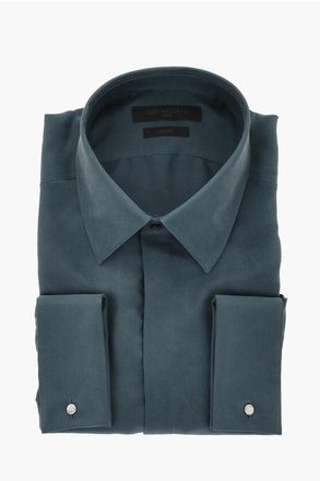 Corneliani CODE Slim Fit Silk Shirt with Italian Collar size 38