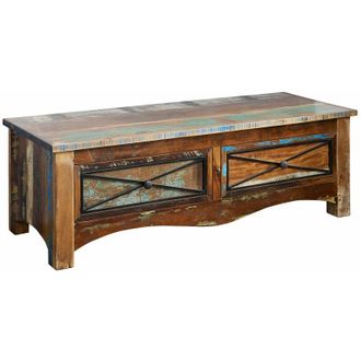 Massivmoebel24 NATURE OF SPIRIT 110 Mobile dappoggio in legno riciclato - laccato / multicolore 120x45x40