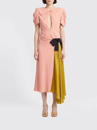 Valentino Garavani Asymmetrical Cut-Out Viscose Midi Dress with Bow