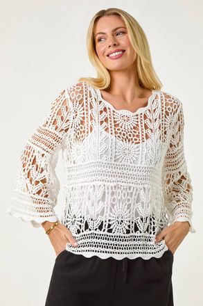 Roman Crochet Tunic Top
