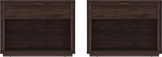 Manhattan Comfort Set Of 2 Evelyn Modern Nightstands 2.0 With 2 Full Extension Drawers