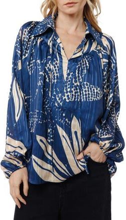 Ciebon Elisa Long Sleeve Top in Navy/Cream at Nordstrom Rack, Size X-Small