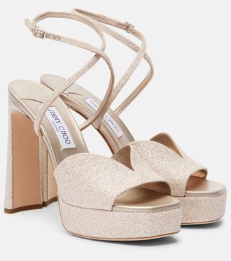 Jimmy Choo London Karli 125 glitter platform sandals