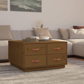 Berkfield Home Coffee Table Honey Brown 80x80x45 cm Solid Wood Pine | Size: 80 x 80 x 45 cm