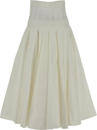 Jacquemus White Pleated Skirt