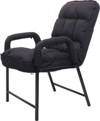 Hhg Hhg - Nunca Usado] Silla De Comedor 127, Silla Tapizada, 160 Kg De Capacidad De Carga Respaldo Regulable Metal, Tela/textil Negro