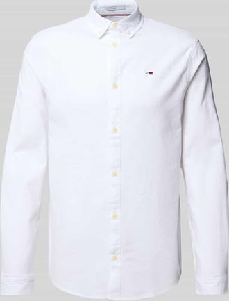Tommy Jeans Slim Fit Freizeithemd aus Oxford in Weiss, Größe XXL