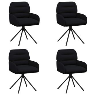 vidaXL Sillas De Comedor Giratorias 4 Uds. Cuero Sint&eacute;tico Negro Vidaxl