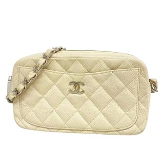 Chanel Pre-owned Vintage Shoulder Bag - Dames - Pre-owned - Beige - Maat: ONE Size Leer
