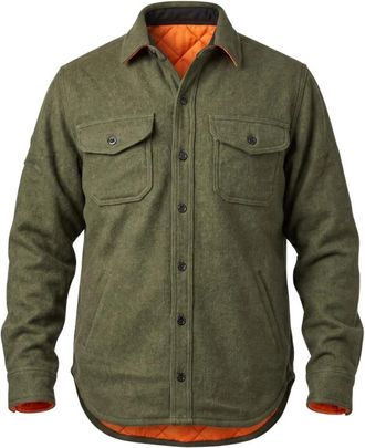 CHESAPEAKE'S Wool Padded Shirt CPO - Heren - Zomerjassen - Groen - 2XL - Wol - Jassen