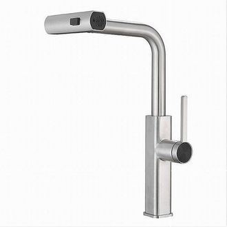 Trade Shop Trade Shop - Rubinetto Cucina Estraibile Erogatore Girevole 2 Getti Cromato Miscelatore 87255