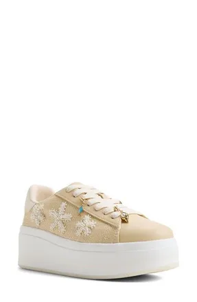 Aldo Solair Platform Wedge Sneaker in Natural at Nordstrom, Size 8.5