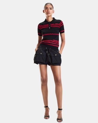 Cynthia Rowley Ziggy Cropped Knit Polo