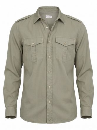 Brunello Cucinelli Cotton Chevron Shirt