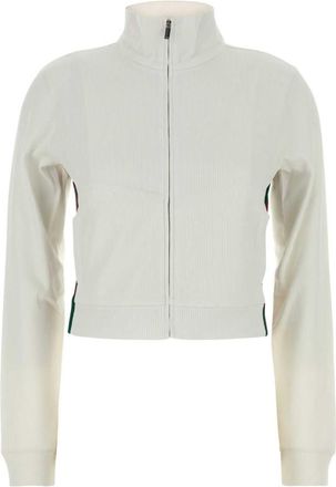Gucci White Textured Mock Collar Sweatshirt