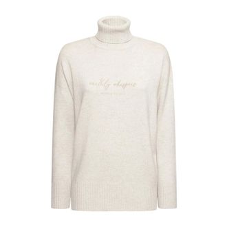 Brunello Cucinelli Brunello Cucinelli, Turtlenecks, female, Beige, Size: XL Wool Blend Turtleneck