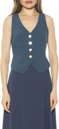 Alexia Admor Liliana Button Front Vest in Lapis at Nordstrom Rack, Size 10