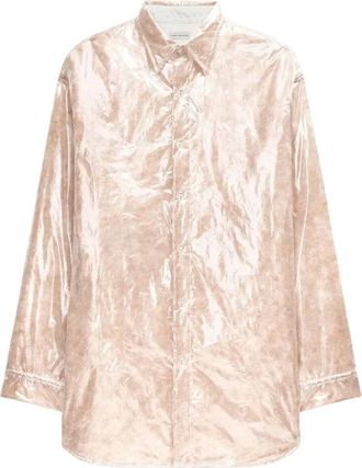 Dries Van Noten Overhemden, Heren, Geel, S, Carton Tris