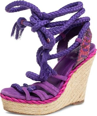 Dior Sandali con zeppa e dettaglio corda 120mm - Viola