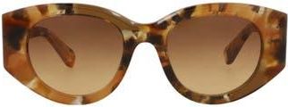 Chlo&eacute; 51mm Oval Sunglasses in Havana Havana Brown at Nordstrom Rack