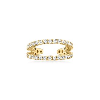 RS Pure by Ross-Simons Diamond 2-Row Single Ear Cuff in 14kt Yellow Gold